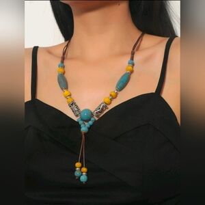 Bohemian Traders Turquoise and Yellow Necklace